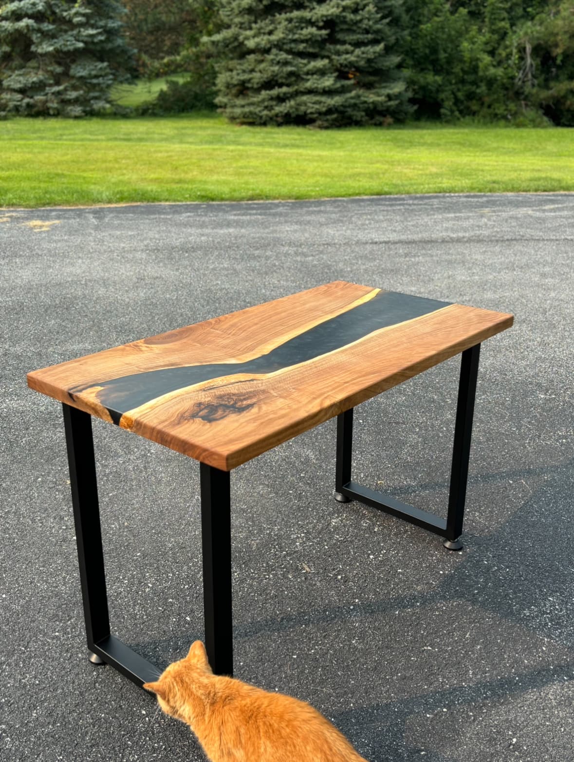 Black Epoxy River Desk